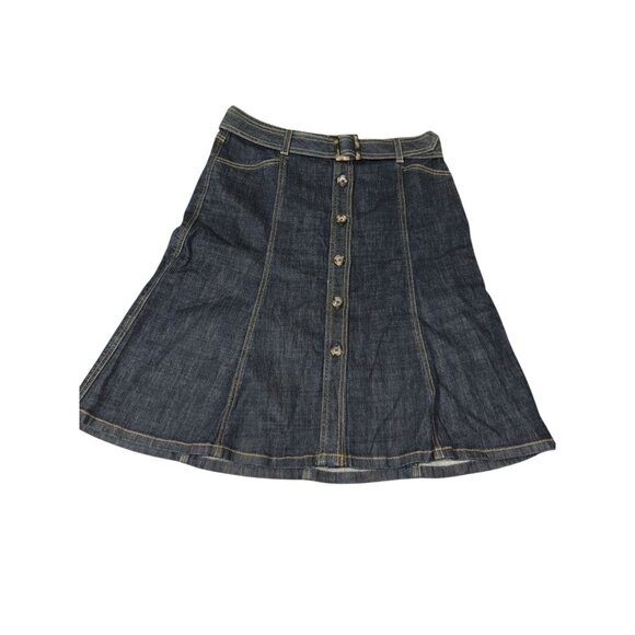 Dresses & Skirts - Ann Taylor Size 10 Dark Wash Button Front Denim Skirt